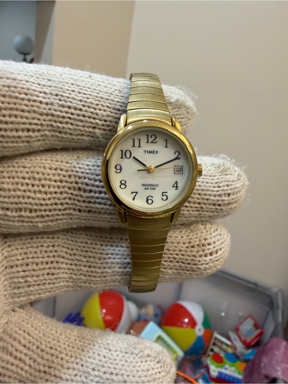 Timex Ladies Easy Reader Gold Tone Expansion Watch Indiglo Date CR1216 2012